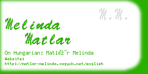 melinda matlar business card